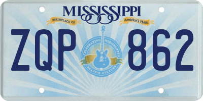 MS license plate ZQP862