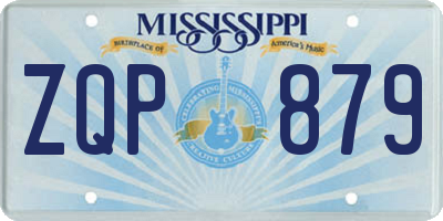 MS license plate ZQP879