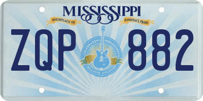 MS license plate ZQP882