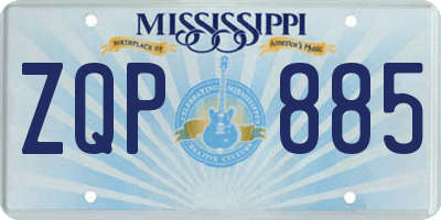 MS license plate ZQP885