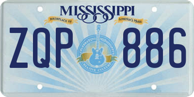 MS license plate ZQP886