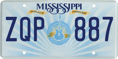 MS license plate ZQP887