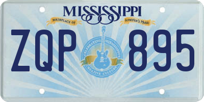 MS license plate ZQP895