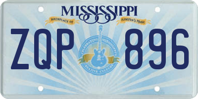 MS license plate ZQP896