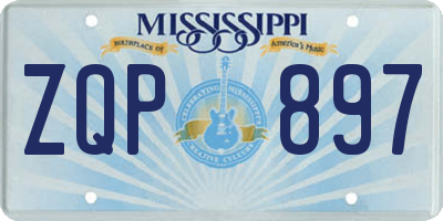 MS license plate ZQP897