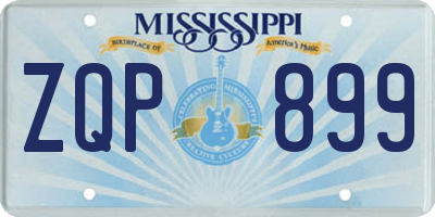 MS license plate ZQP899