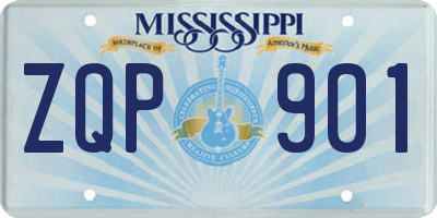 MS license plate ZQP901
