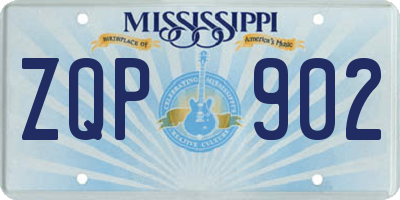 MS license plate ZQP902