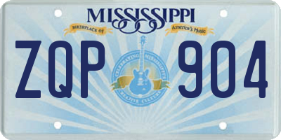 MS license plate ZQP904