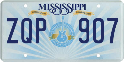 MS license plate ZQP907