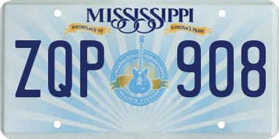 MS license plate ZQP908