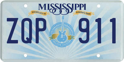 MS license plate ZQP911