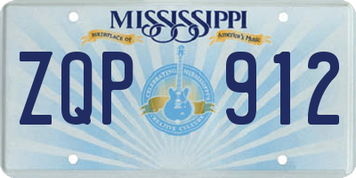 MS license plate ZQP912
