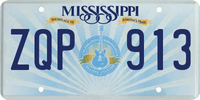 MS license plate ZQP913