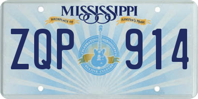 MS license plate ZQP914