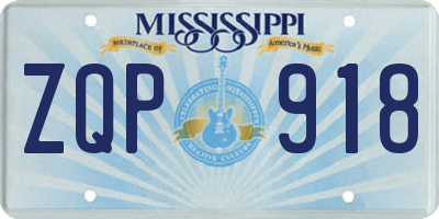 MS license plate ZQP918
