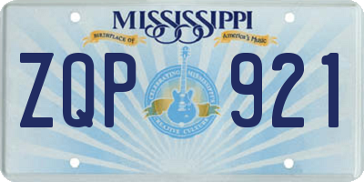 MS license plate ZQP921