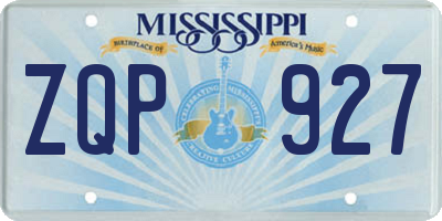 MS license plate ZQP927