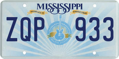 MS license plate ZQP933