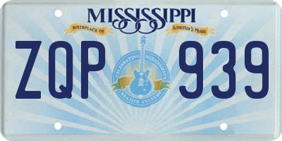 MS license plate ZQP939