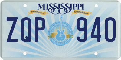 MS license plate ZQP940