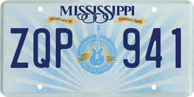 MS license plate ZQP941