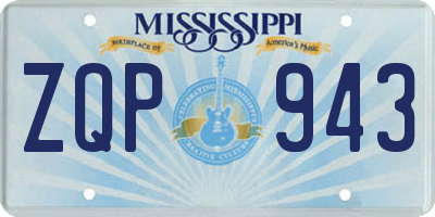 MS license plate ZQP943