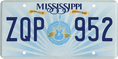 MS license plate ZQP952