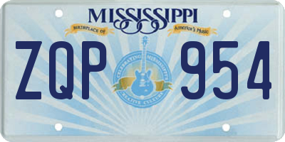 MS license plate ZQP954