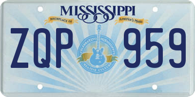 MS license plate ZQP959