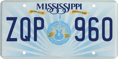 MS license plate ZQP960