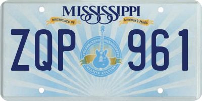 MS license plate ZQP961