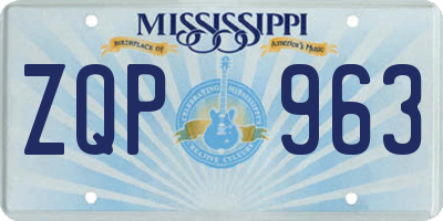 MS license plate ZQP963