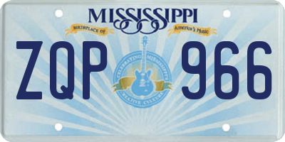MS license plate ZQP966