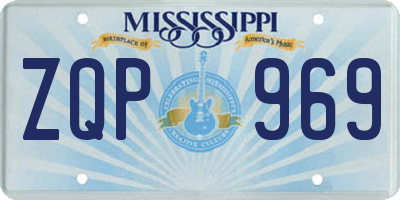 MS license plate ZQP969