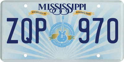 MS license plate ZQP970