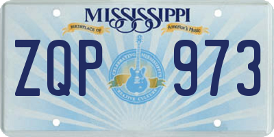 MS license plate ZQP973