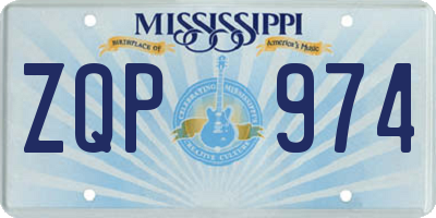 MS license plate ZQP974