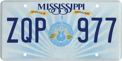 MS license plate ZQP977