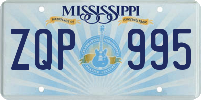 MS license plate ZQP995