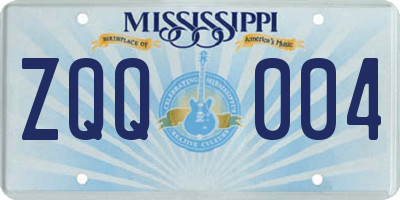 MS license plate ZQQ004