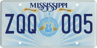 MS license plate ZQQ005