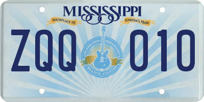 MS license plate ZQQ010