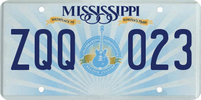 MS license plate ZQQ023