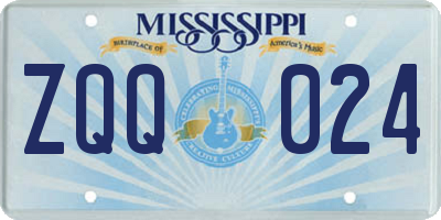 MS license plate ZQQ024