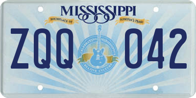 MS license plate ZQQ042