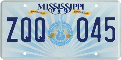 MS license plate ZQQ045