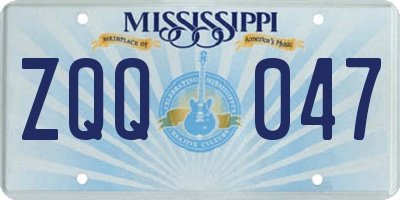 MS license plate ZQQ047