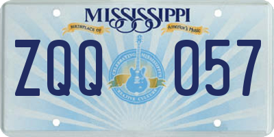 MS license plate ZQQ057