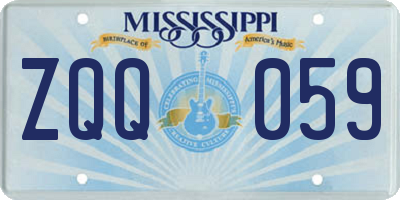MS license plate ZQQ059